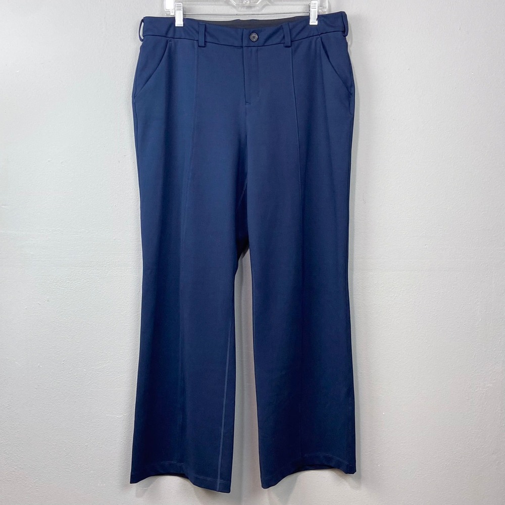 Duluth Trading Navy Blue Knit Pants Size 14 Regular Straight Utility Minimalist